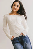 Gemma Sheer Ribbed Top in White FINAL SALE