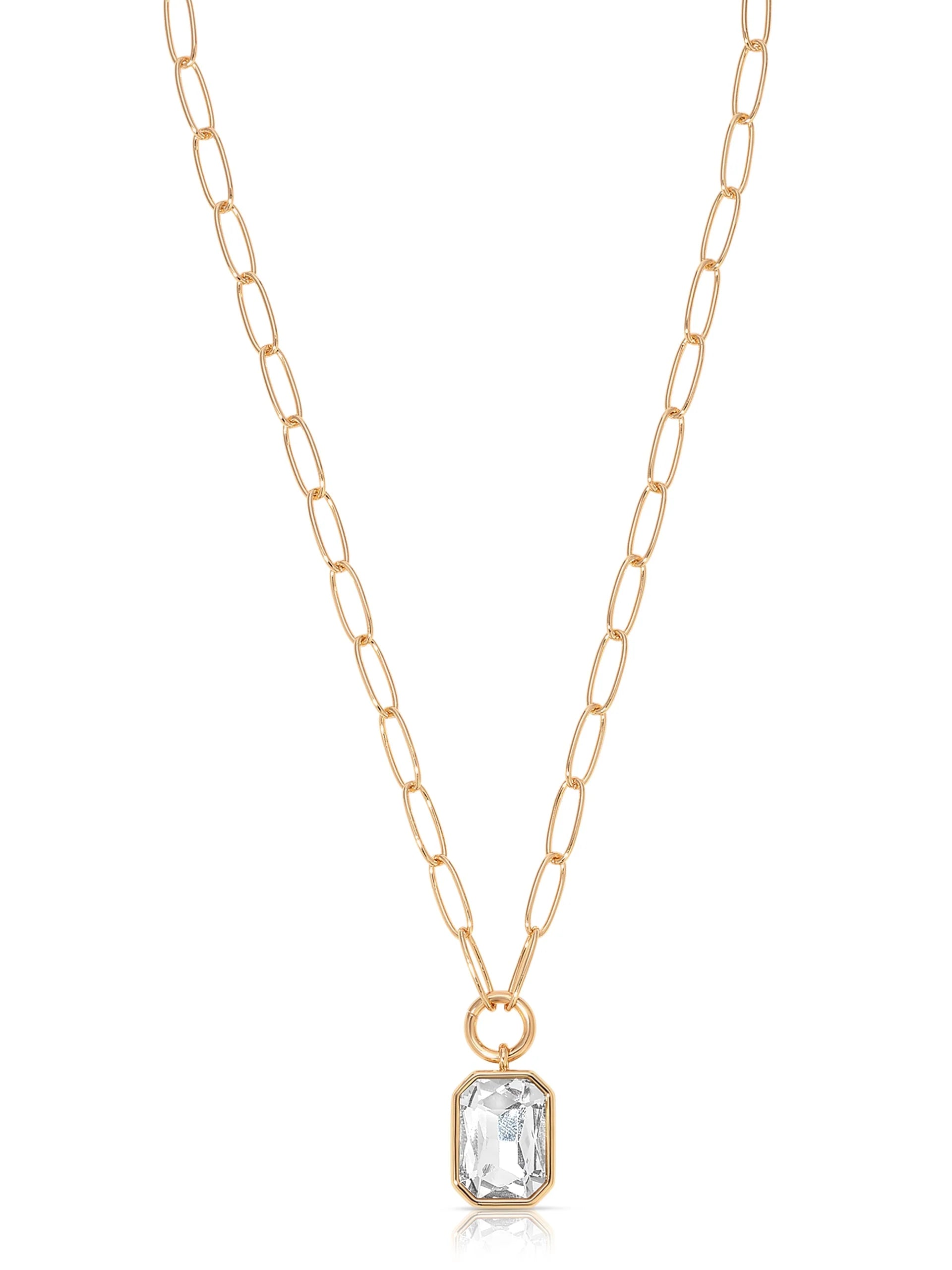 Deco Crystal Pendant Necklace