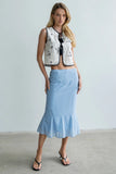 Gigi Polka Dot Midi Skirt in Blue
