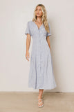 Kade Floral Midi Dress in Blue FINAL SALE