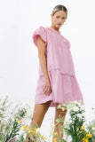 Toby Pleated Baby Doll Dress in Mauve