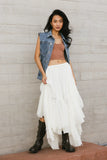 Stephie Lace Up Denim Vest FINAL SALE