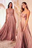 Marlena Gown A Line Keyhole Soft Satin Dress