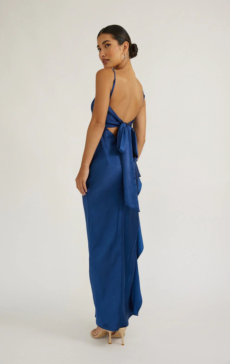 Tamera Satin Maxi Dress Navy