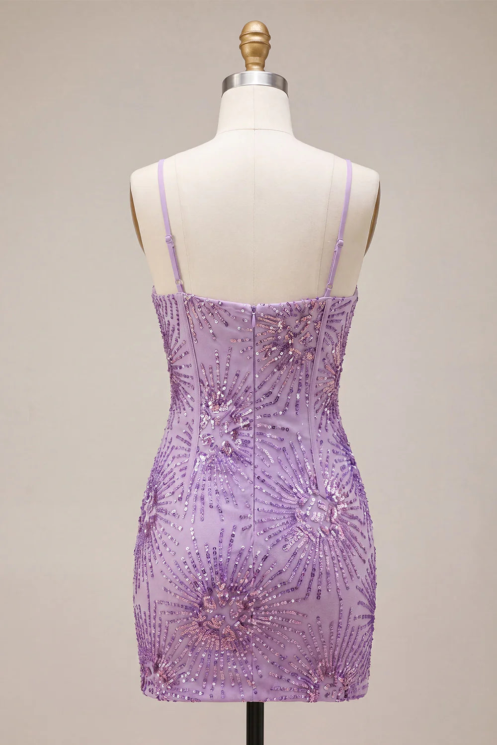 Purple Sequin Bodycon Corset Short Homecoming Dress