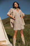 Abbie Floral Mini Dress in Taupe FINAL SALE