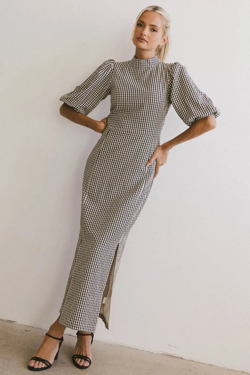 Alex Gingham Dress in Black FINAL SALE