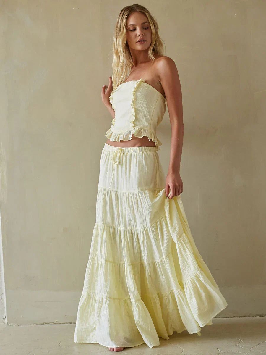Simona Ruffle Tube Top