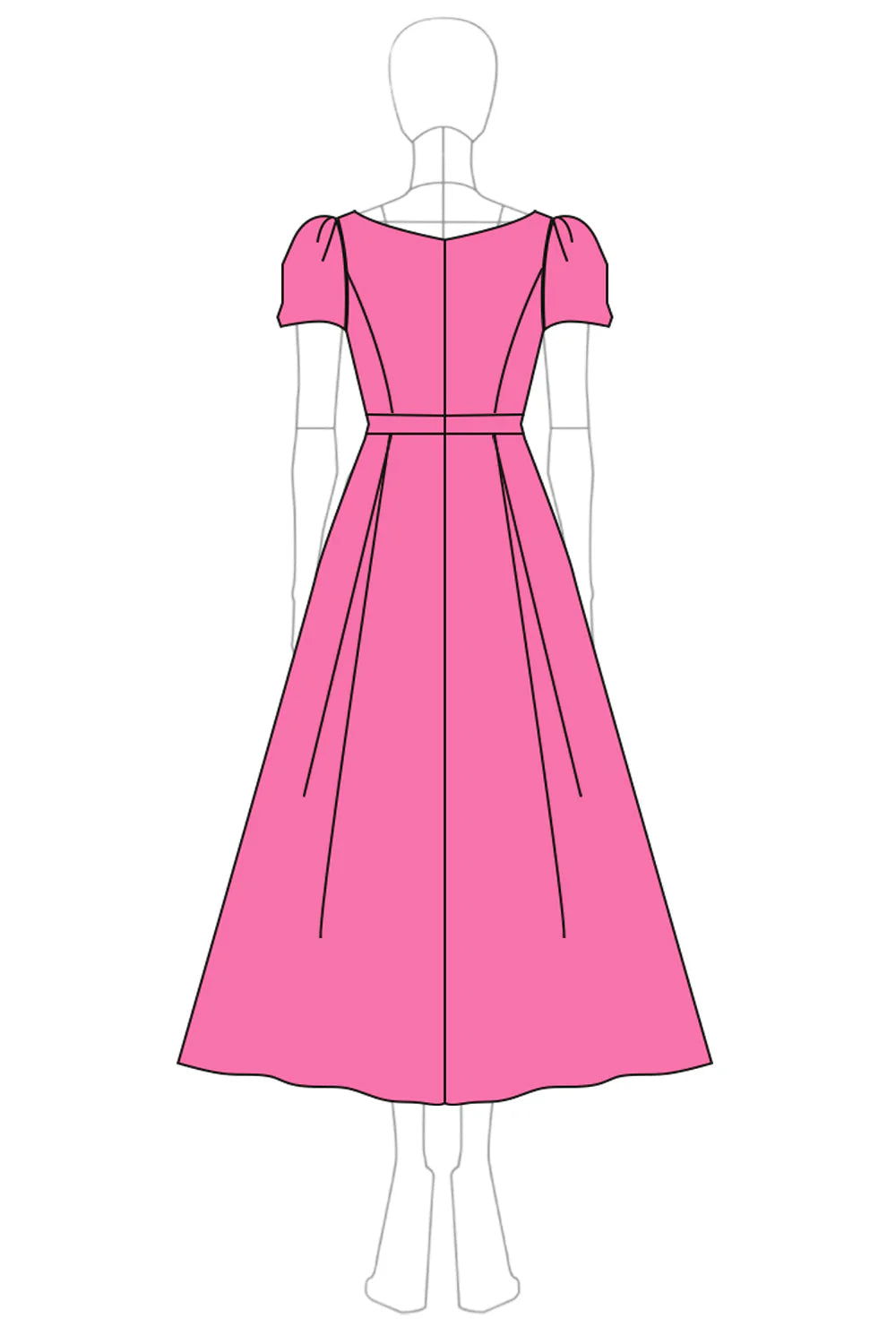 Black A Line Mother of the Bride Dress with Puff Sleeves