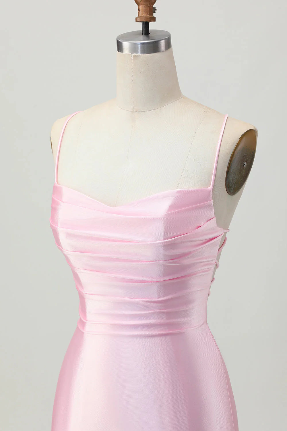 Blush Pink Bodycon Short Homecoming Dress with Lace Up Back