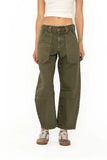Scottie Barrel Jeans in Olive FINAL SALE