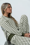Taya Striped Sweater in Olive FINAL SALE