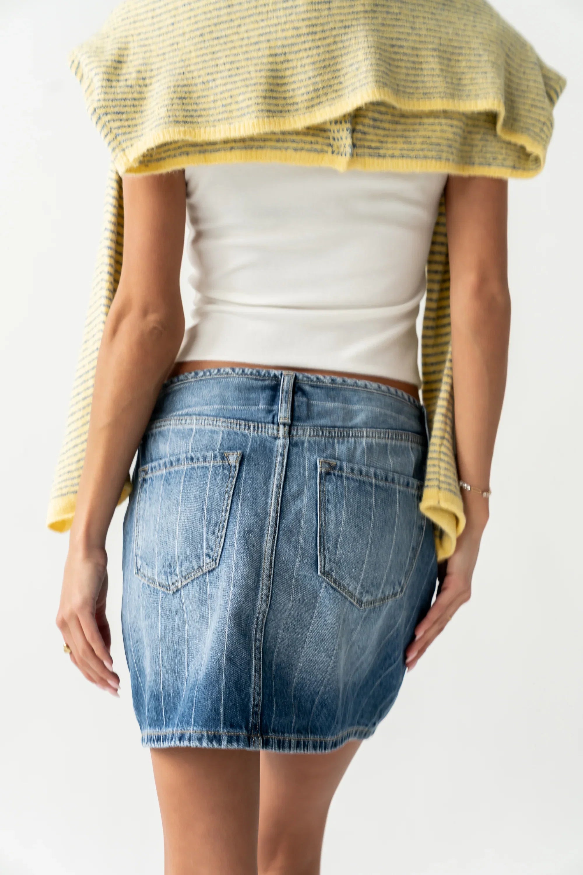 Alder Striped Denim Mini Skirt