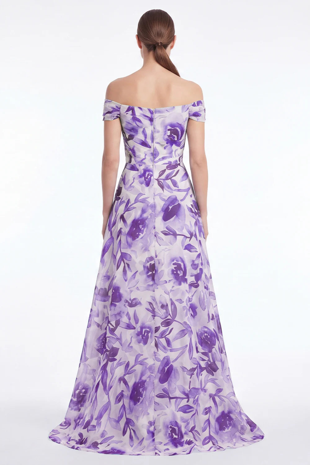 Blue Flower Off the Shoulder A Line Mother of the Bride Dress