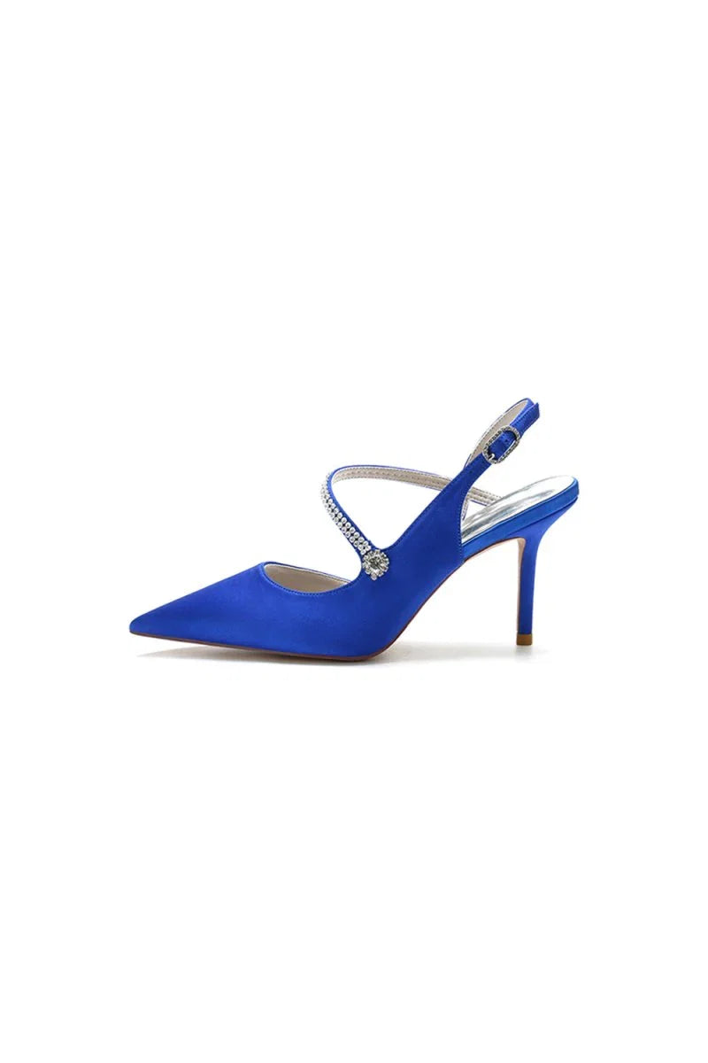 Crystal Strap Pointed Toe Stiletto Heel Shoes