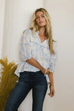 Madison Floral Blouse in Blue FINAL SALE