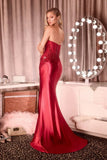 JACLYN GOWN BEADED BODICE STRAPLESS DRESS