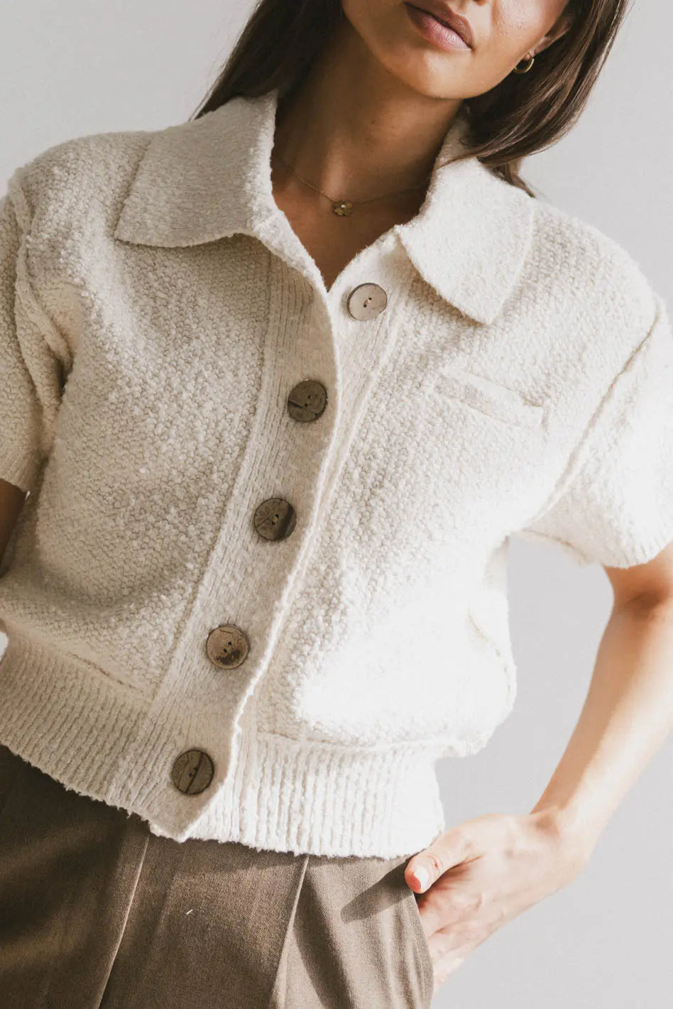Hayes Knit Cardigan in Cream FINAL SALE