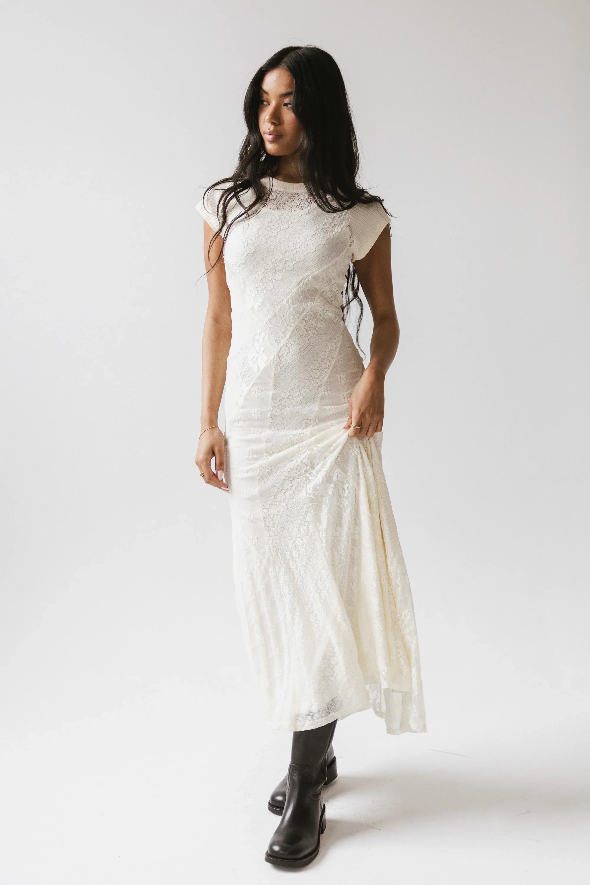 Kameron Lace Maxi Dress in Cream