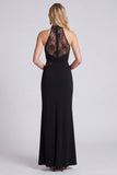 Black Lace High Neck Mermaid Formal Dress