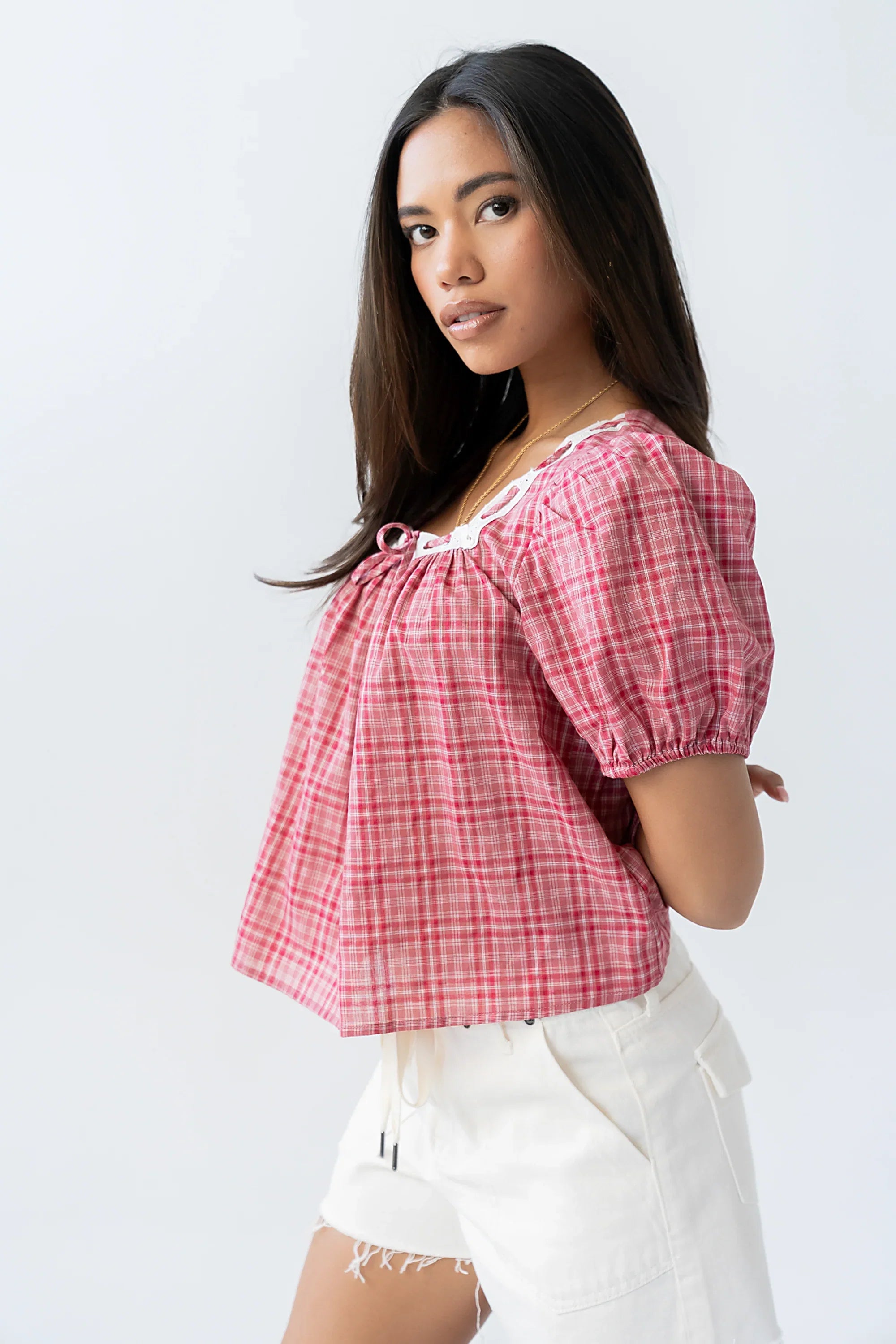Briana Plaid Blouse