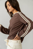 Romy Striped Top in Brown FINAL SALE