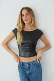 Ace Faux Leather Crop Top