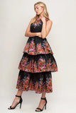 THE BOTANICAL BALL BLACK MIDI DRESS