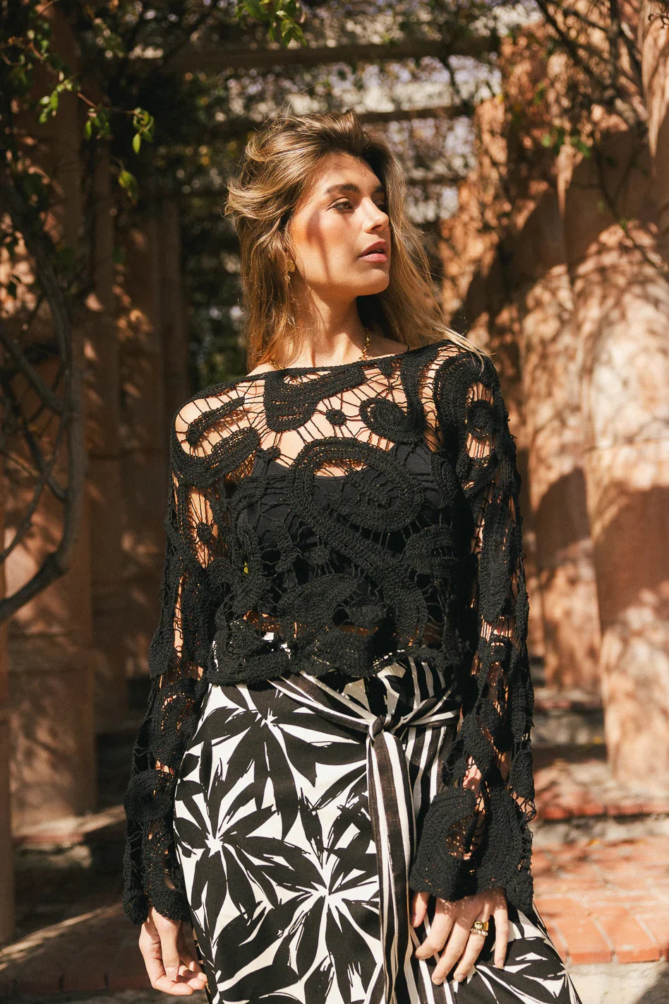 No Worries Crochet Top in Black FINAL SALE