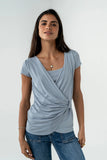 Brenda Cross Top in Blue