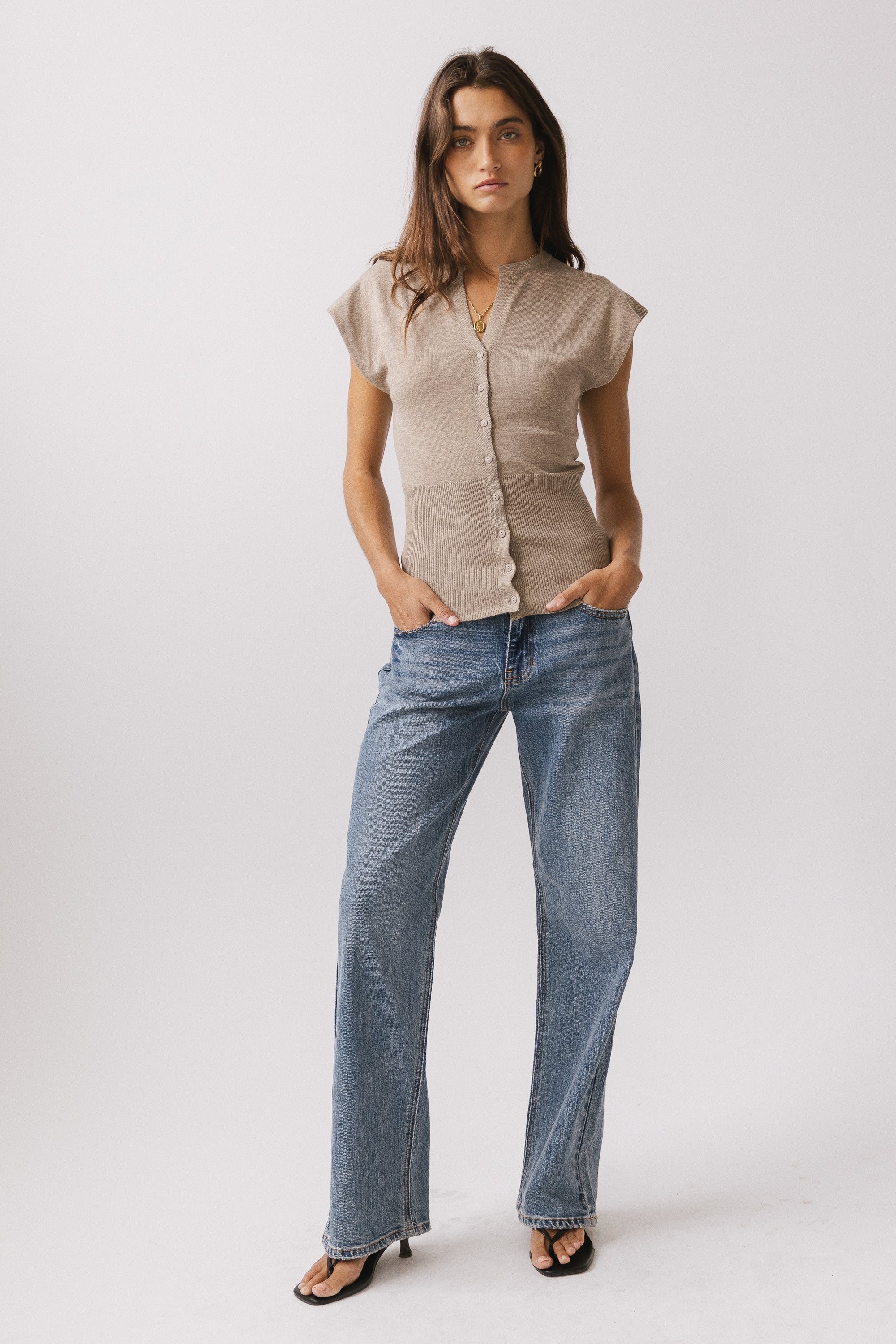 Marco Knit Top in Taupe