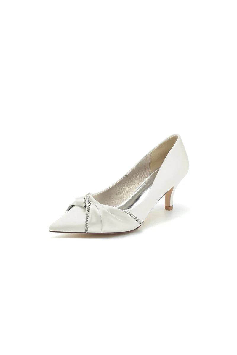 Crystal Bow Wedding Stiletto Heels with Rhinestone
