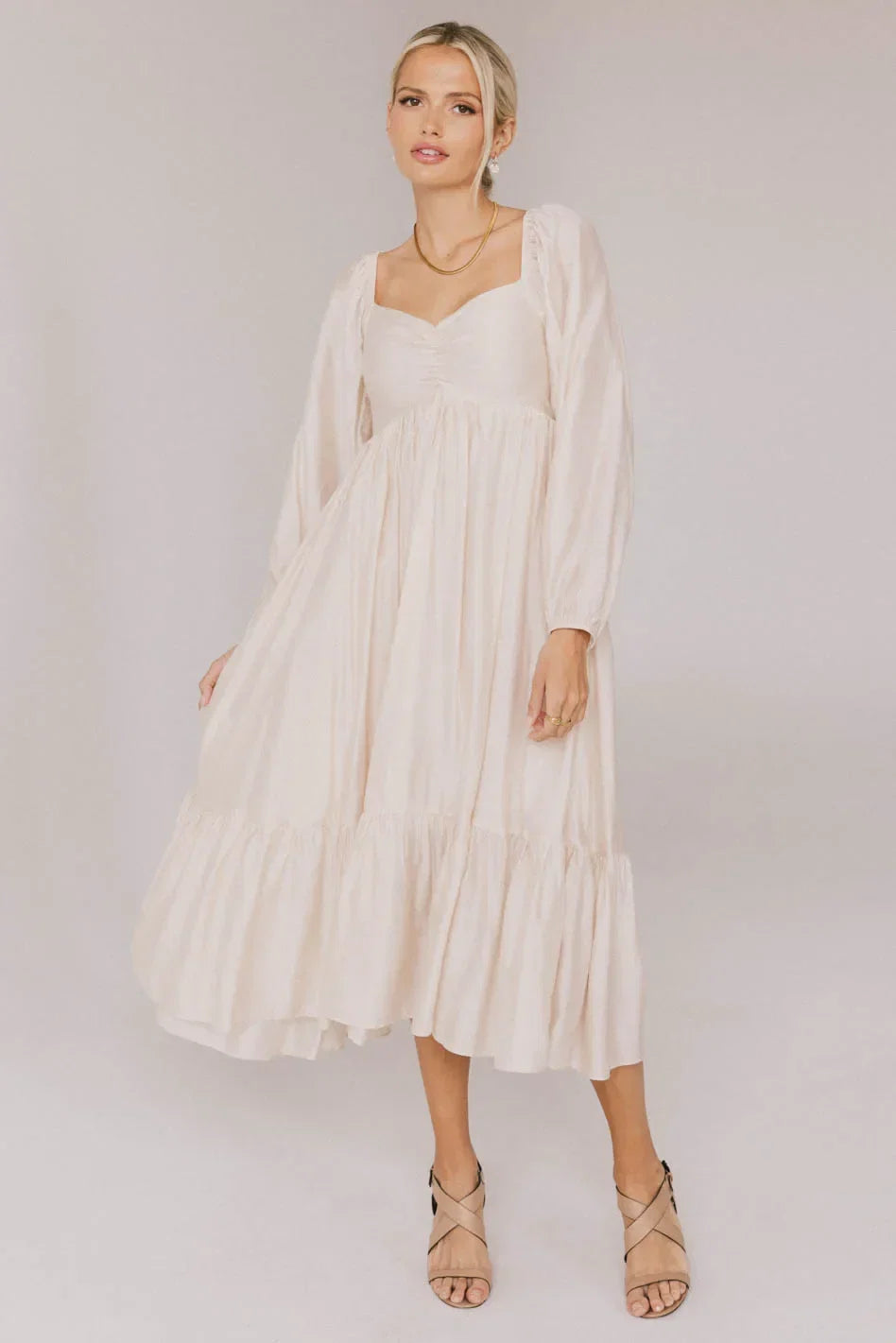 Rael Midi Dress in Natural FINAL SALE