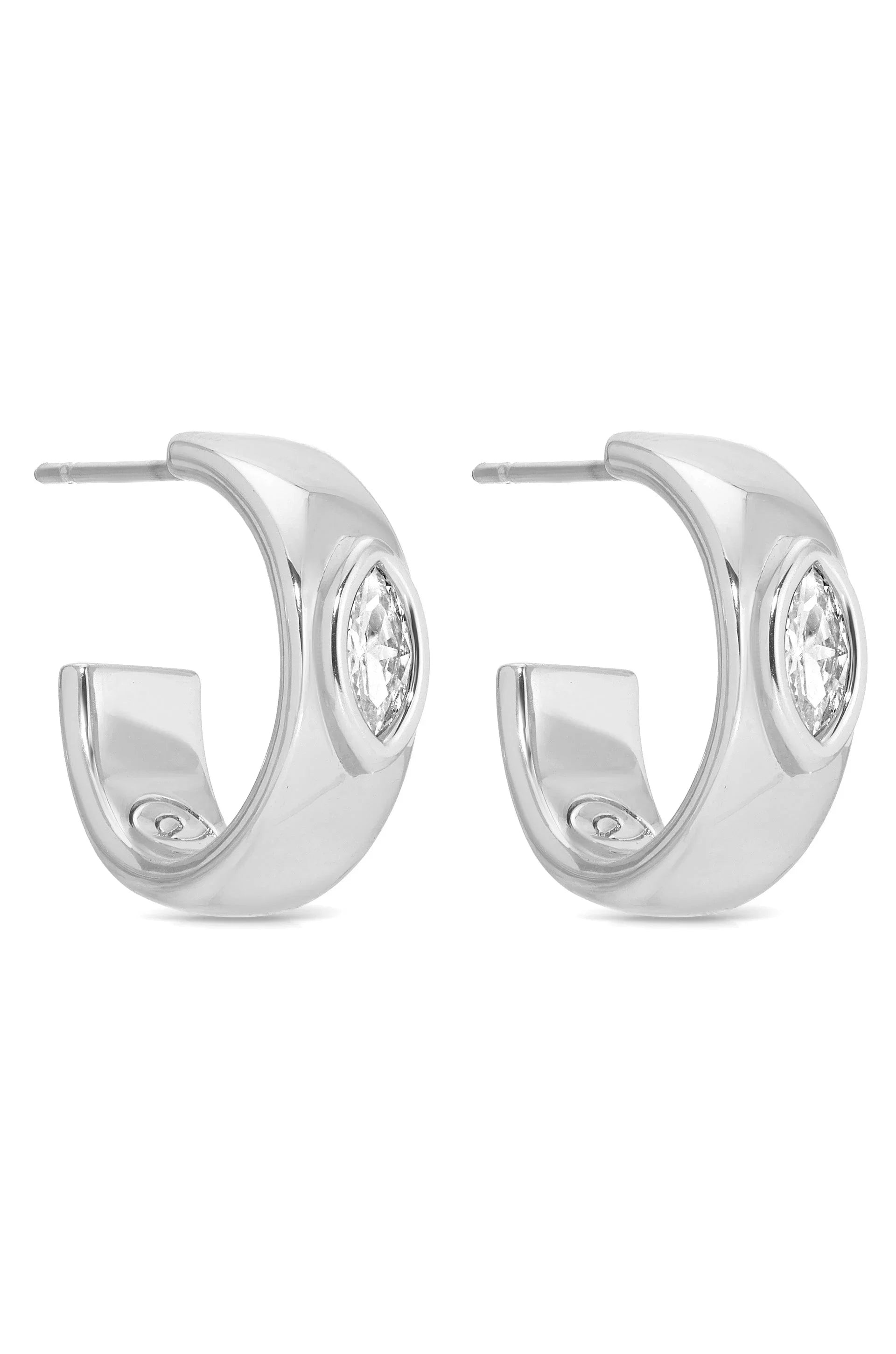 Small Marquise Crystal Hoop Earrings