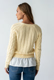 Zeke Cable Knit Sweater in Yellow