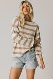 Kelsey Striped Sweater in Taupe FINAL SALE