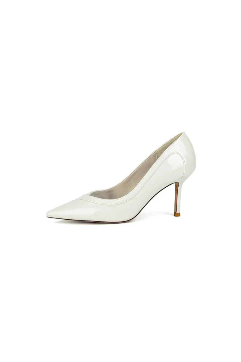 Rose Pink High Heels with Natural Wood Heel