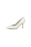Rose Pink High Heels with Natural Wood Heel