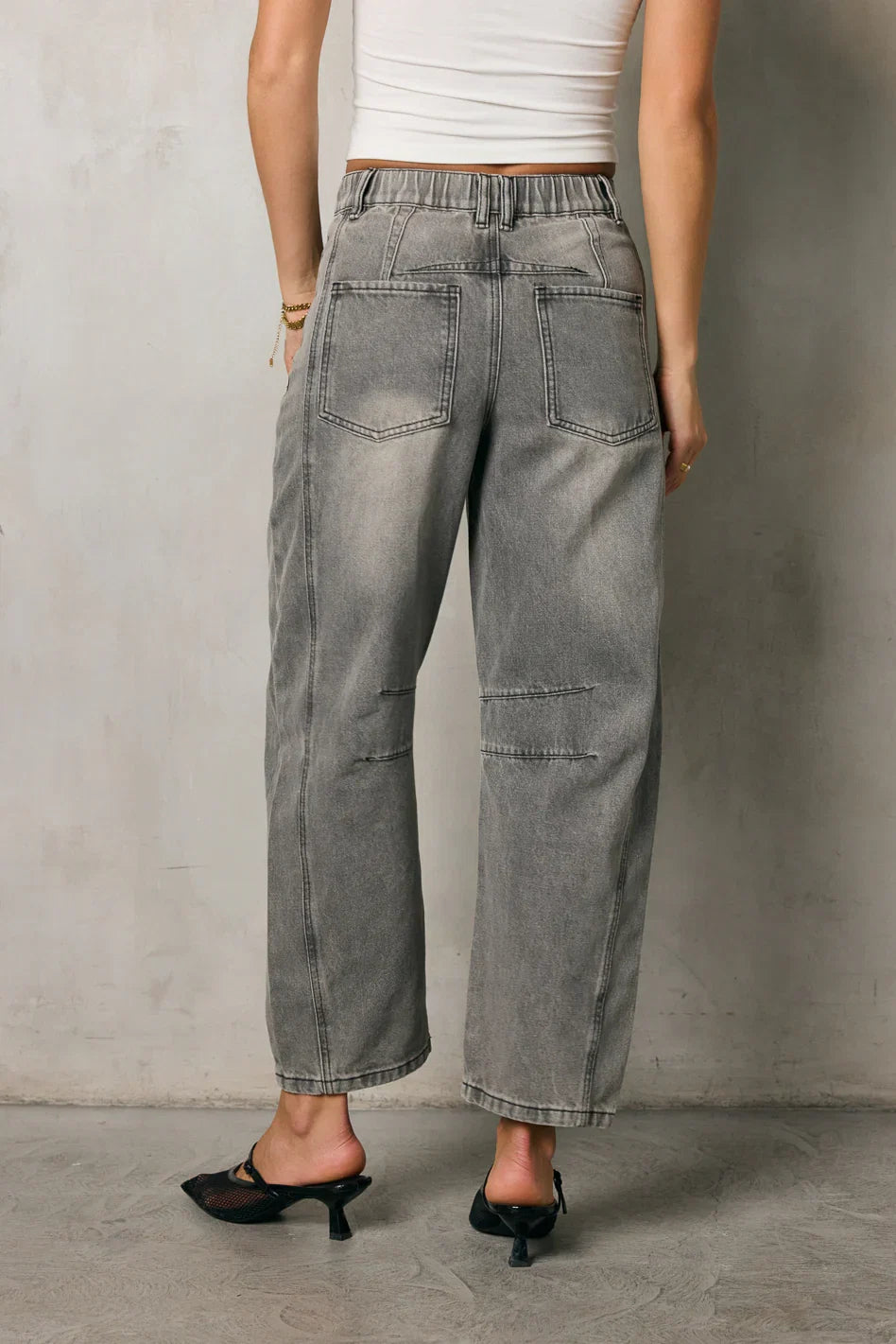 Lisette Barrel Jean in Grey FINAL SALE