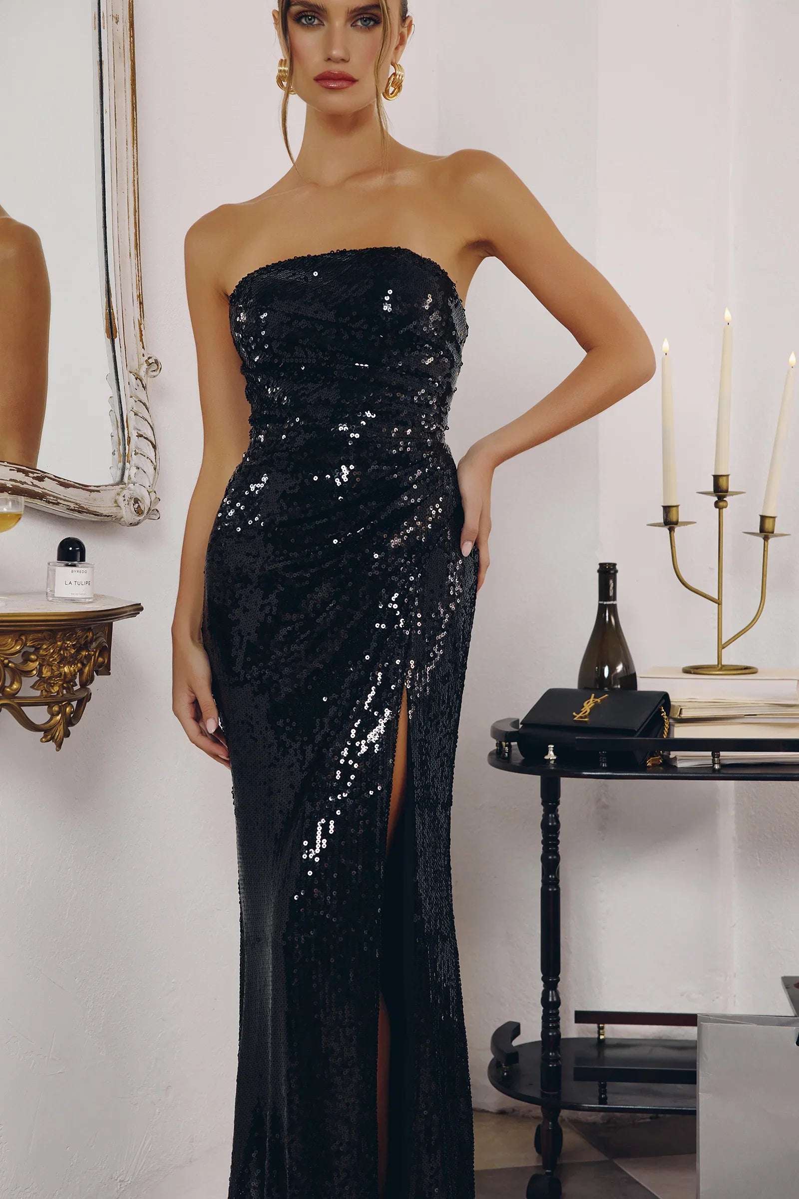 Shauna Gown Strapless Sequin Dress
