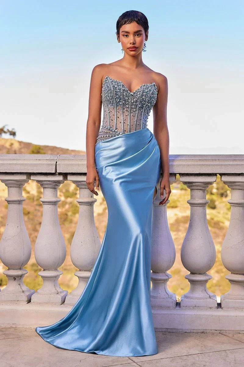 PROVENCE GOWN DROP WAIST BEADED CORSET DRESS