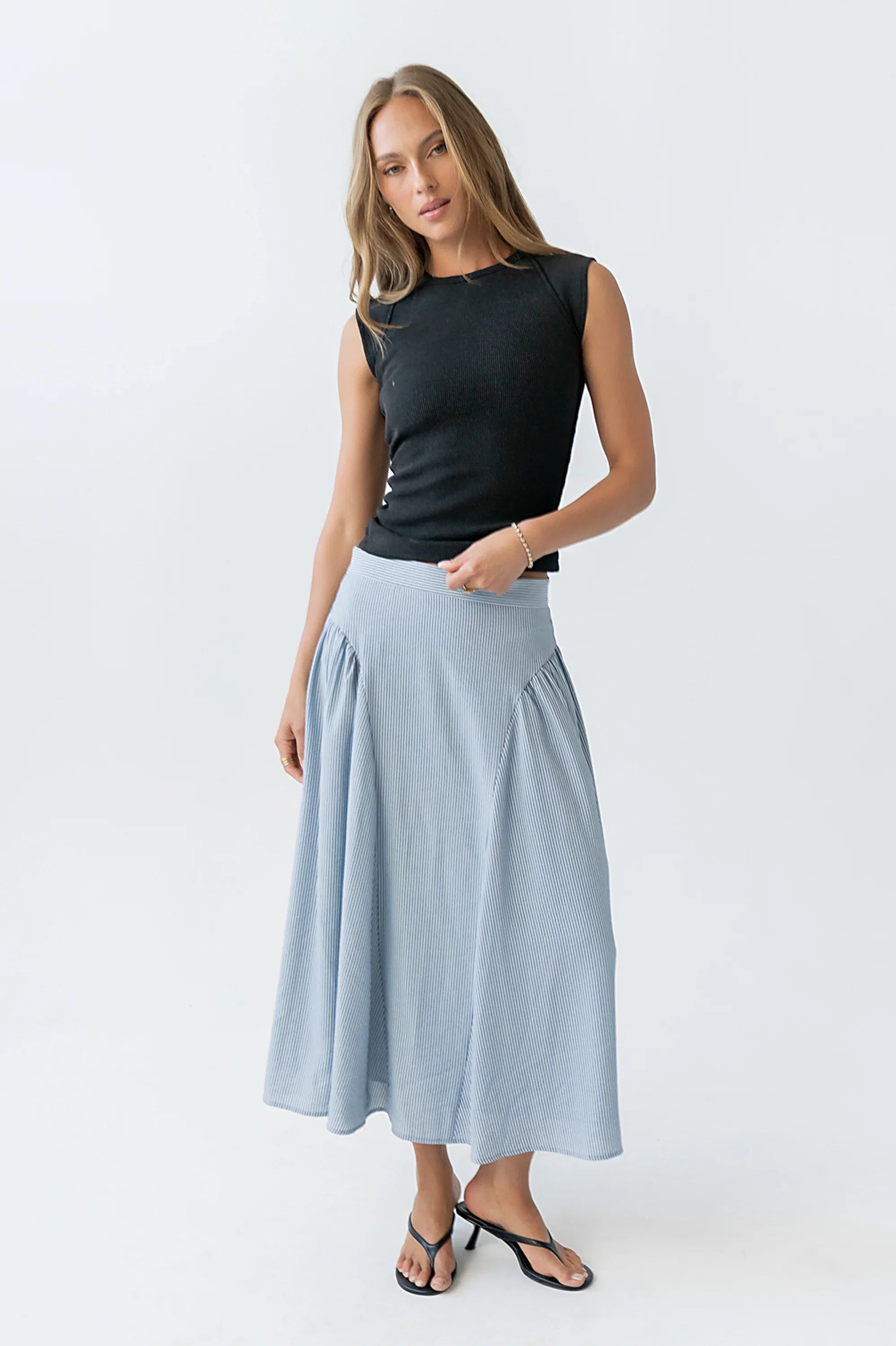 Laura Striped Midi Skirt