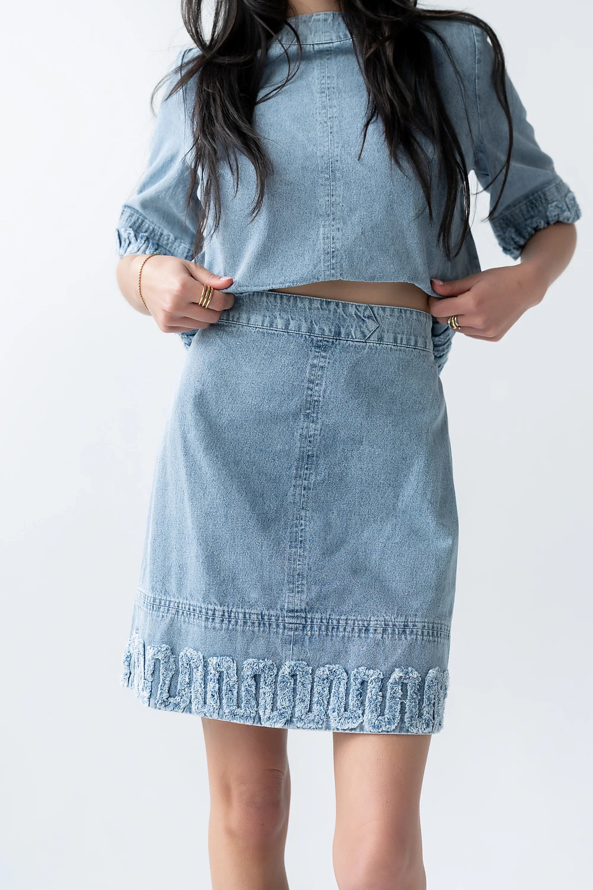 Jana Denim Skirt in Light Wash