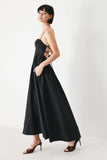 PURE LINE OPEN BACK MIDI DRESS