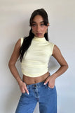 Taylor Ruched High Neck Tank Top