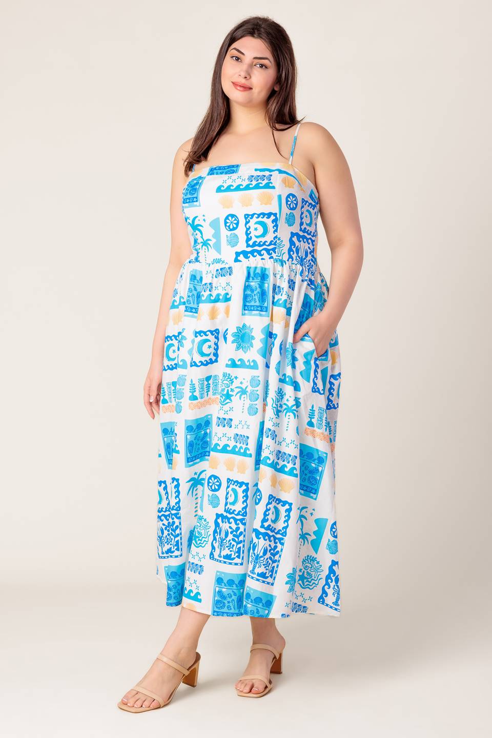 WANDER LUST MIDI DRESS BLUE