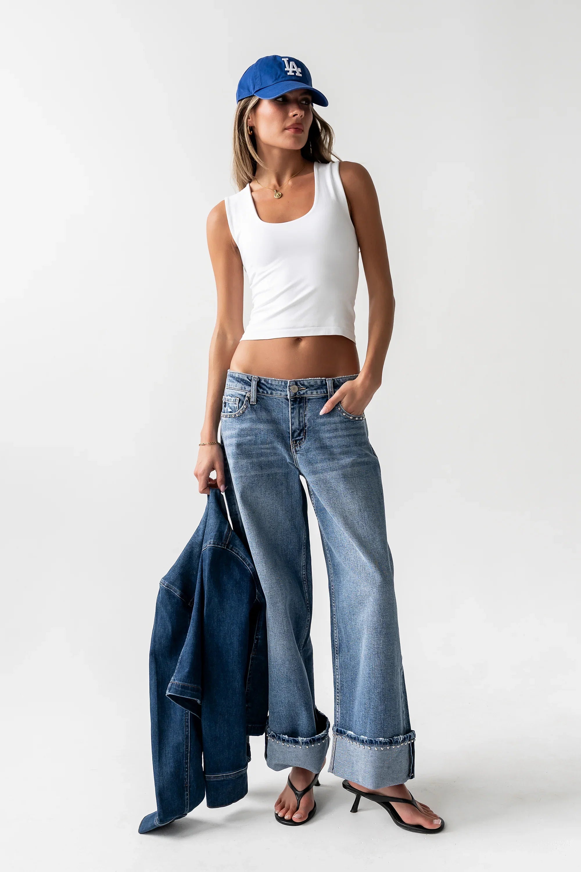 Rika Studded Wide Leg Jeans