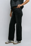 Marcia Cuffed Baggy Jeans in Faded Black