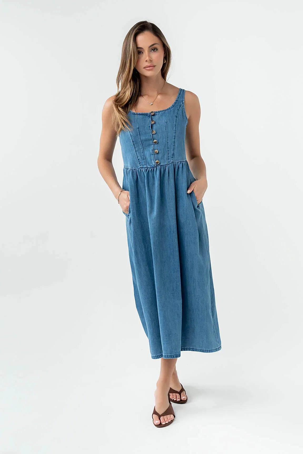 Jacklyn Denim Midi Dress