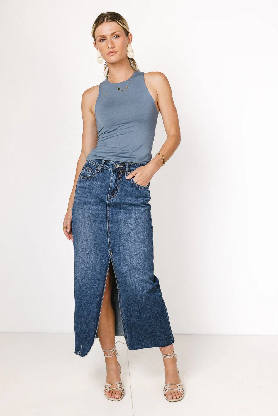 Paydrie Denim Maxi Skirt FINAL SALE